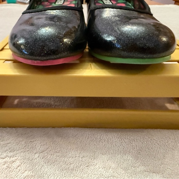 Wicked Girls Size 3 Mary Jane Heels Black Glitter Pink Green Sole Musical Shoes - Picture 6 of 9
